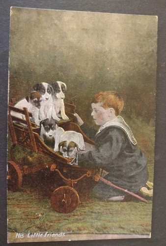 Vintage dog postcard - vintage,