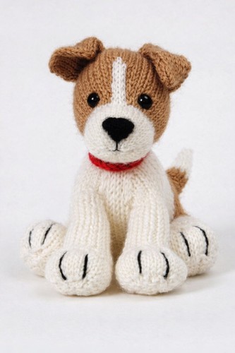Jack russell puppy knitting - jack,